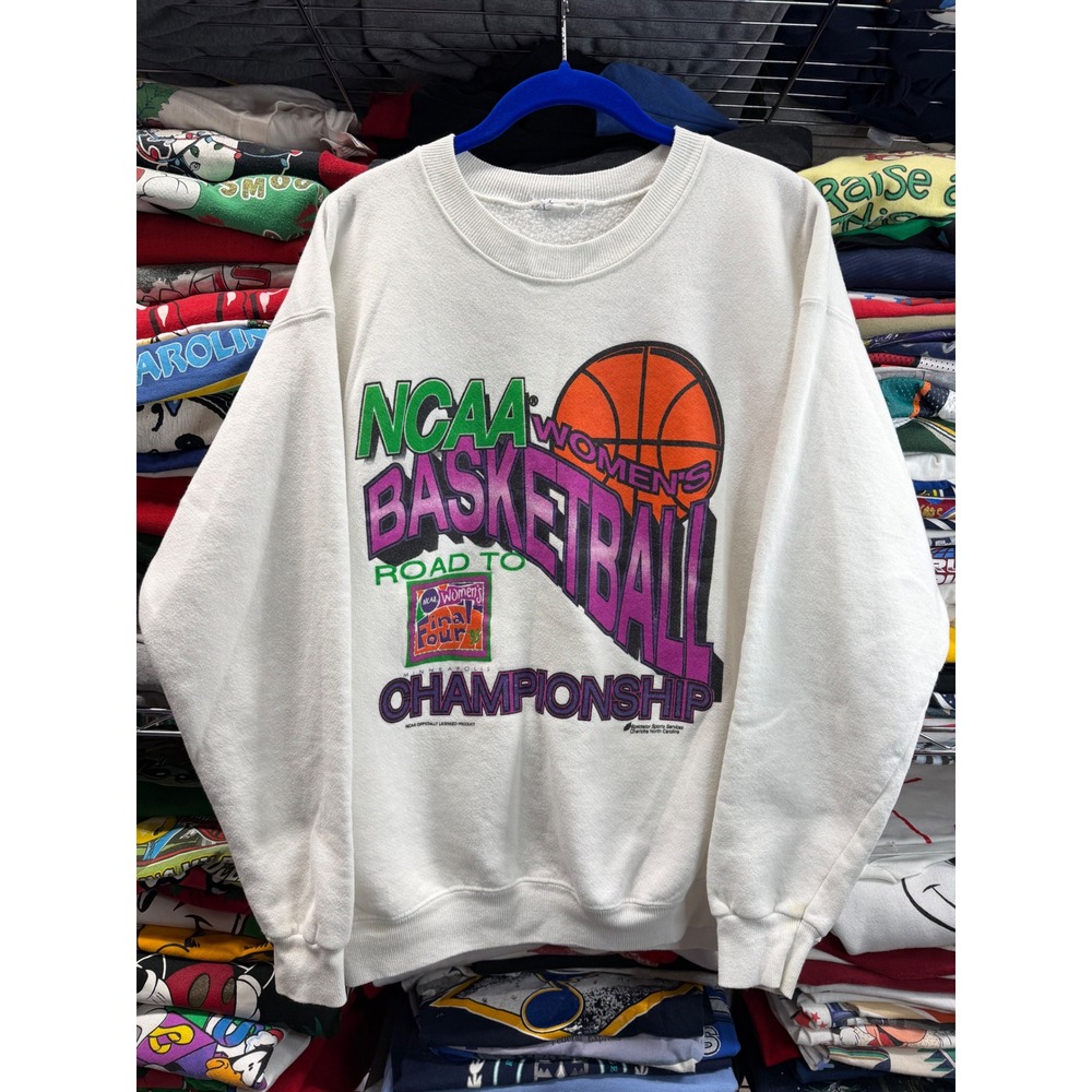 Vintage 1995 NCAA Womens Basketball Final Four Minneapolis Sweatshirt White XL